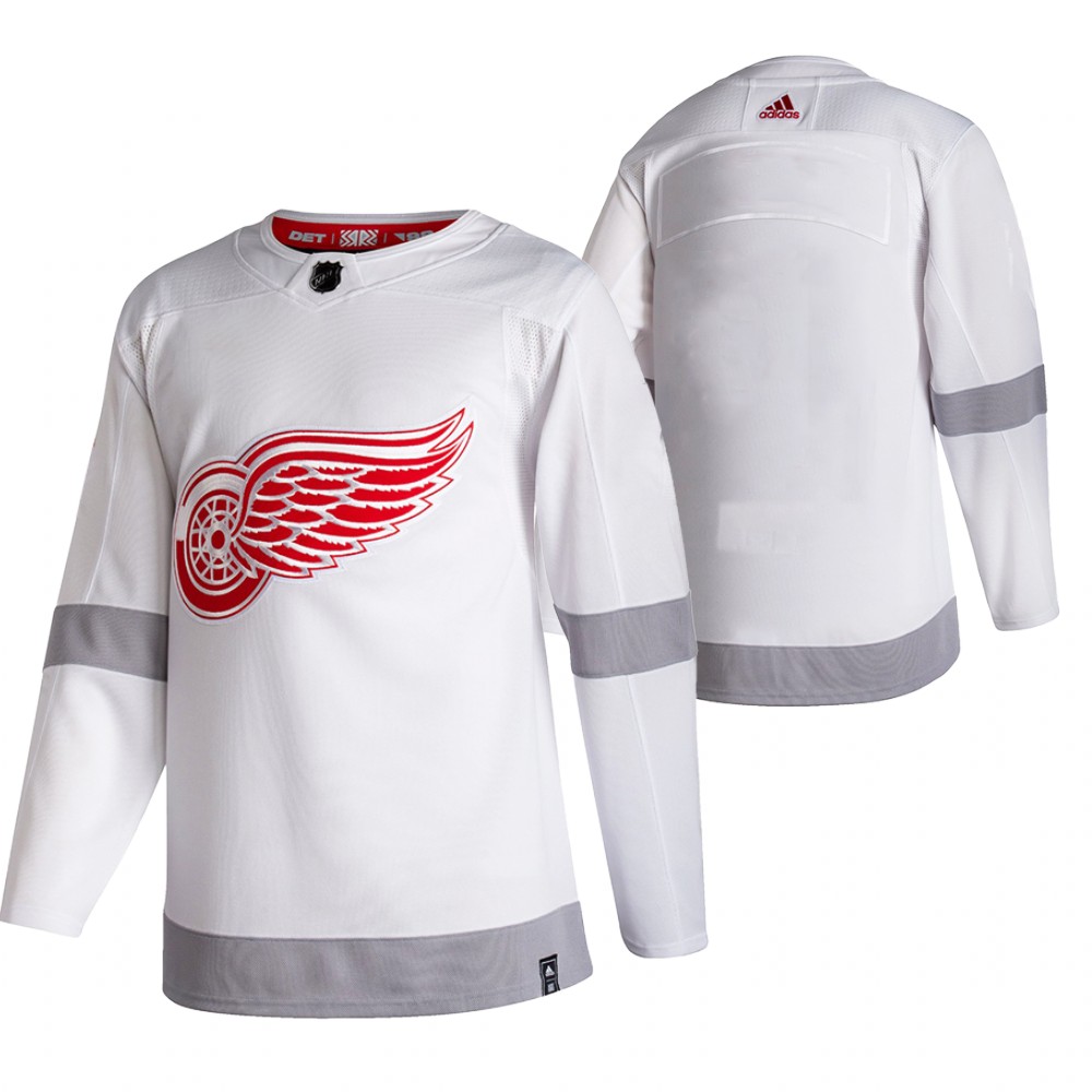 Cheap 2021 Adidias Detroit Red Wings Blank White Men Reverse Retro Alternate NHL Jersey